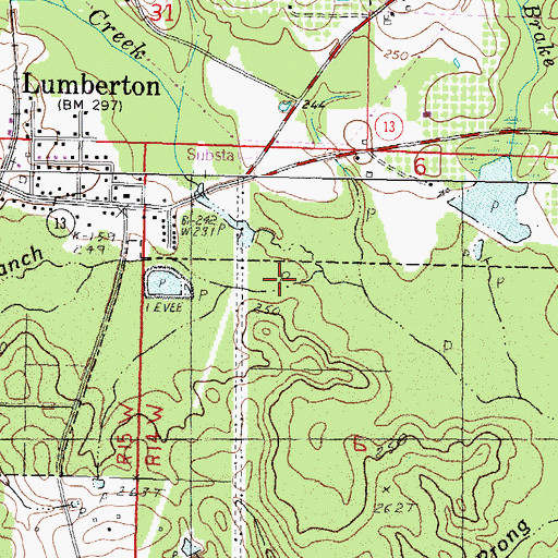 Topographic Map of Dry Branch, MS