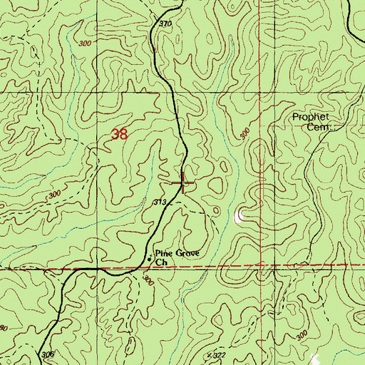 Topographic Map of Dupree Cemetery, MS