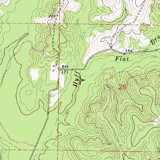 Topographic Map of Flat Branch, MS