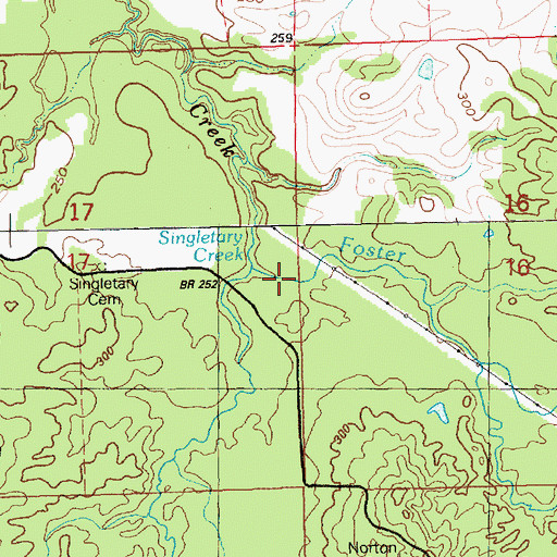 Topographic Map of Foster Creek, MS