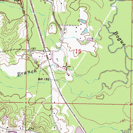 Topographic Map of Gator Branch, MS