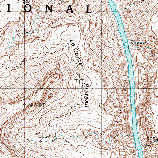 Topographic Map of Le Conte Plateau, AZ