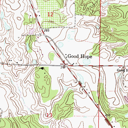 Topographic Map of Good Hope, MS