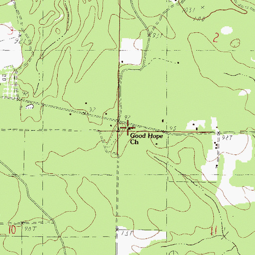 Topographic Map of Good Hope Church, MS