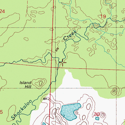 Topographic Map of Haley Creek, MS