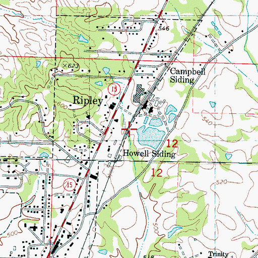 Topographic Map of Howell Siding, MS