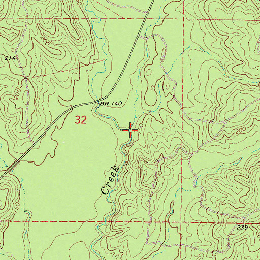 Topographic Map of Huff Branch, MS