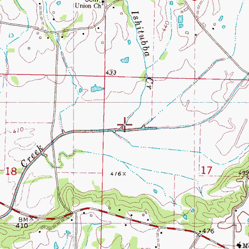 Topographic Map of Ishitubba Creek, MS