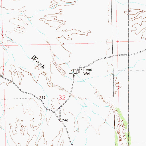 Topographic Map of Lead Well, AZ