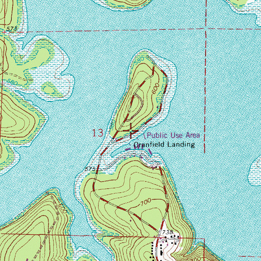 Topographic Map of Cranfield Use Area, AR