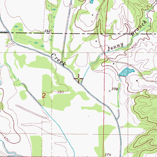 Topographic Map of Jenny Branch, MS
