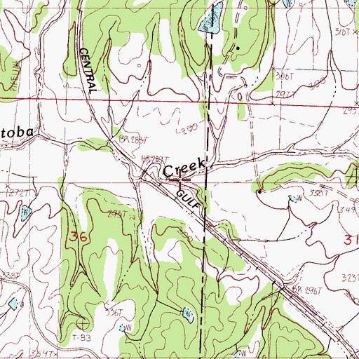 Topographic Map of Kuykendall Creek, MS