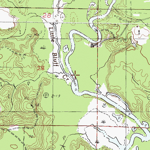 Topographic Map of Little Bluff Creek, MS