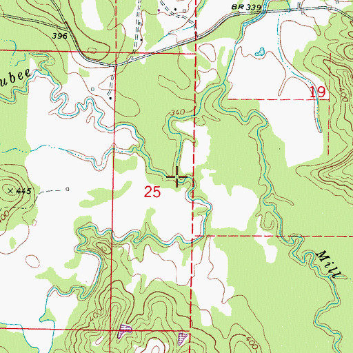 Topographic Map of Little Noxubee River, MS