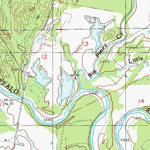 Topographic Map of Little Piney Creek, MS