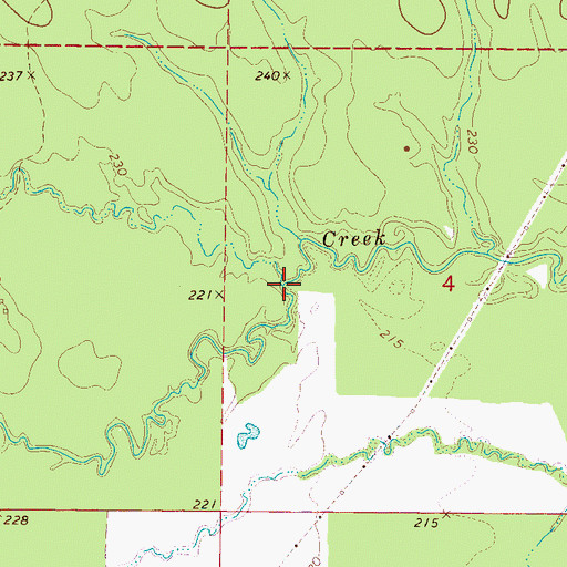Topographic Map of Little Yellow Creek, MS