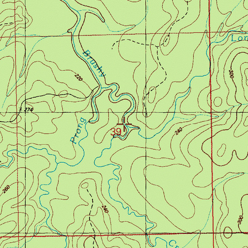 Topographic Map of Long Branch, MS