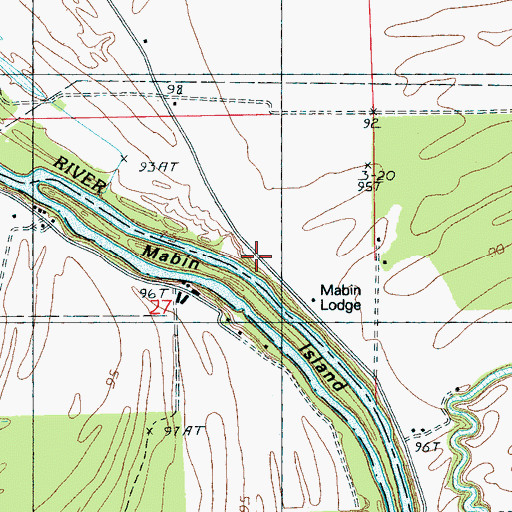 Topographic Map of Mabin Lodge, MS