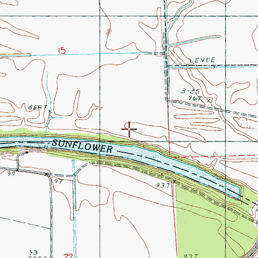 Topographic Map of Miller Landing, MS