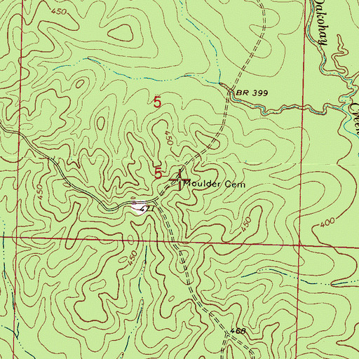 Topographic Map of Moulder Cemetery, MS