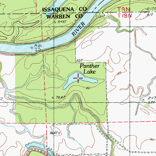 Topographic Map of Panther Lake, MS