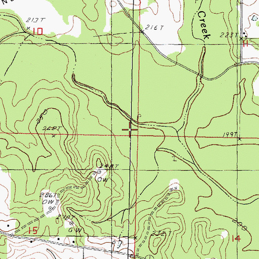 Topographic Map of Parker Creek, MS