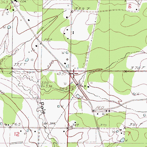 Topographic Map of Peagler Store, MS