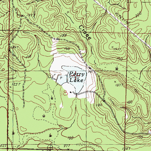 Topographic Map of Perry Lake, MS