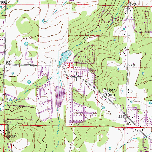 Topographic Map of Spring Lake Estates, AR