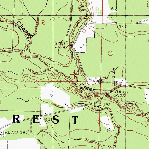 Topographic Map of Poplar Creek, MS