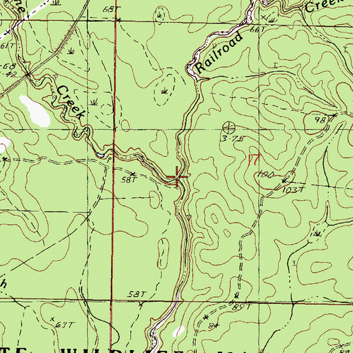Topographic Map of Railroad Creek, MS