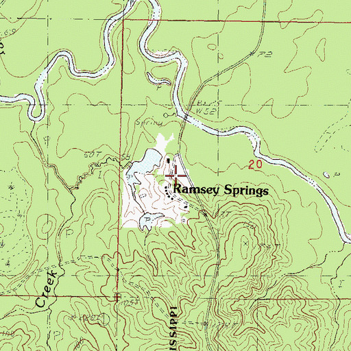 Topographic Map of Ramsey Springs, MS