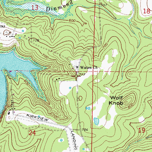 Topographic Map of Wake (historical), AR