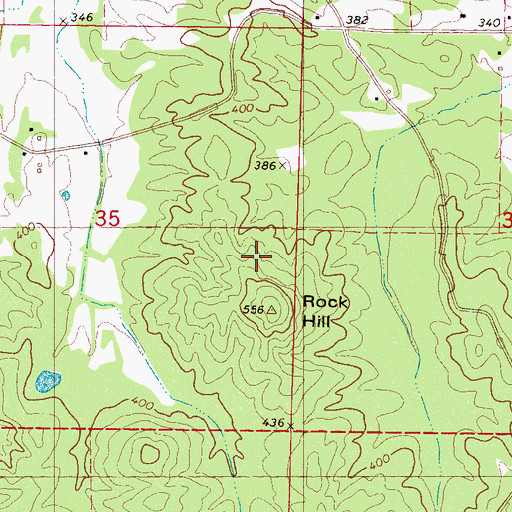 Topographic Map of Rook Hill, MS