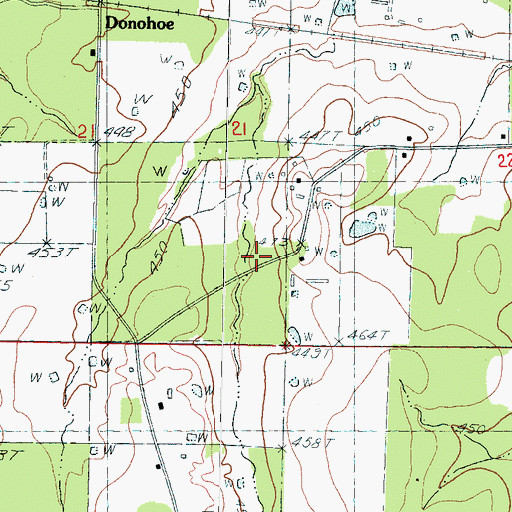 Topographic Map of Sand Ridge Church, MS