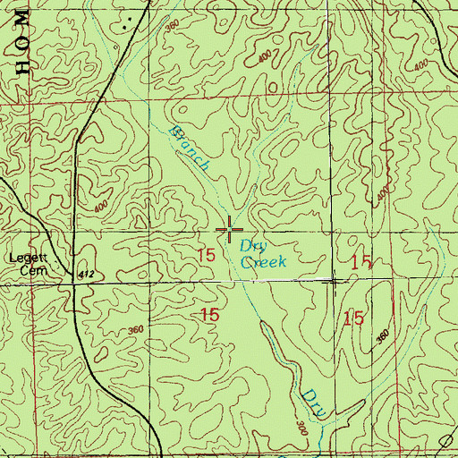 Topographic Map of Sawhaw Branch, MS