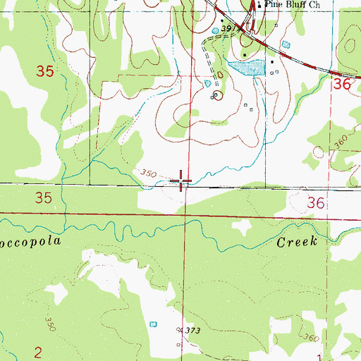 Topographic Map of Slick Creek, MS