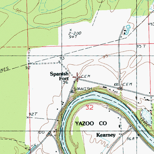 Topographic Map of Spanish Fort, MS