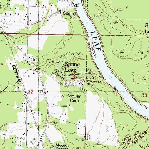 Topographic Map of Spring Lake, MS