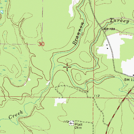Topographic Map of Turkey Creek, MS