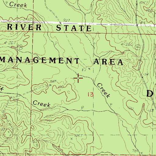 Topographic Map of Water Prong Creek, MS