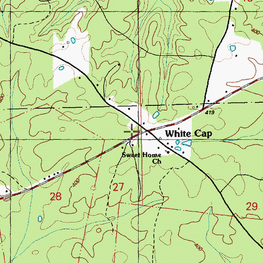 Topographic Map of White Cap, MS