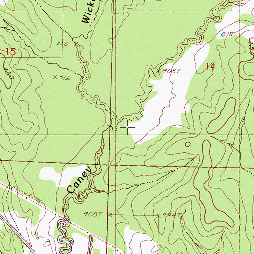 Topographic Map of Wicker Branch, MS