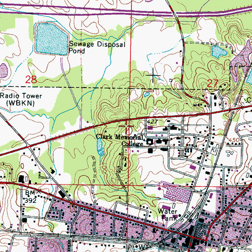 Topographic Map of WMYQ-FM (Newton), MS