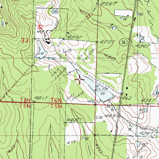 Topographic Map of Forest Country Club Lake Dam, MS