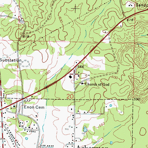 Topographic Map of Upper Yockanookany Number 1 Dam, MS