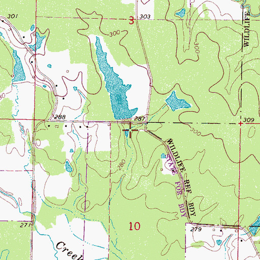 Topographic Map of Sykes Lake Dam, MS