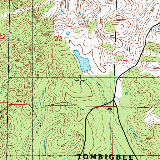 Topographic Map of Anderson Lake Dam, MS