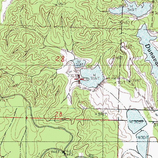 Topographic Map of Cypress Creek Watershed Y-19a-5 Dam, MS
