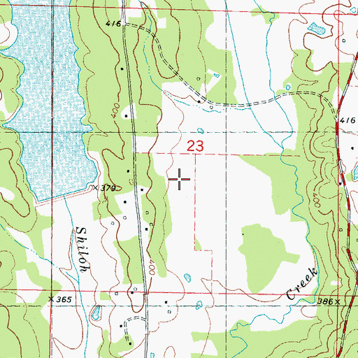 Topographic Map of Upper Yocona River Watershed Y-14-8 Dam, MS